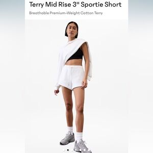 NWOT Athleta white terry shorts size small